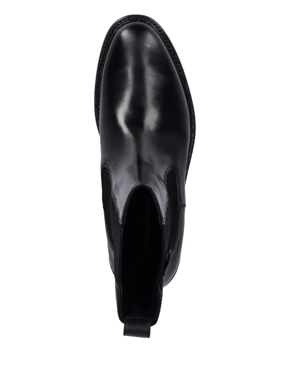 Karl Lagerfeld ribbed panel boots Zwart