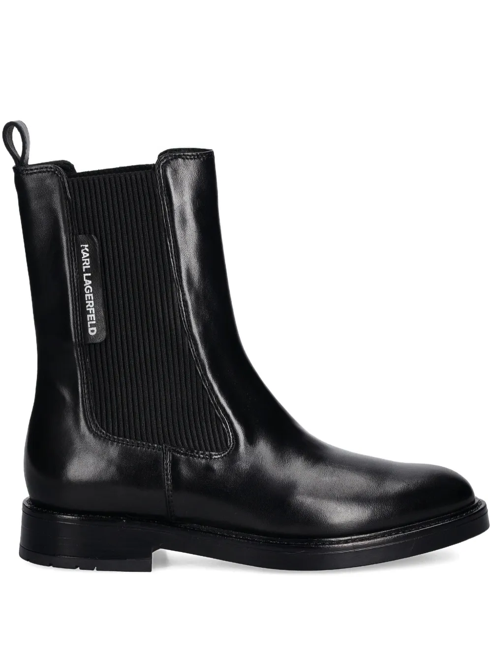Karl Lagerfeld ribbed panel boots Zwart