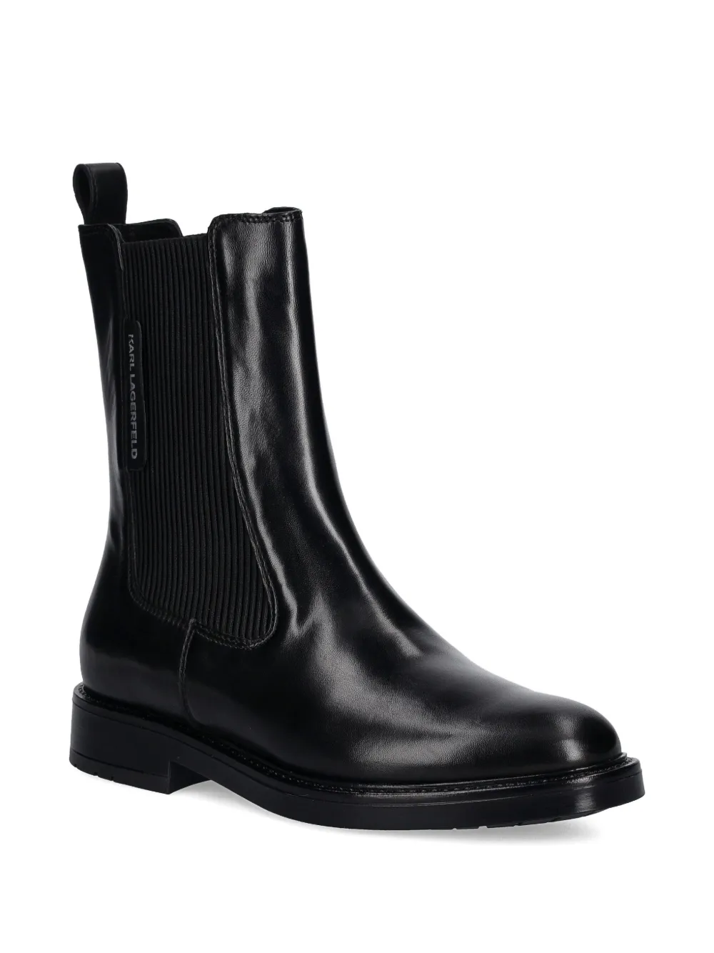 Karl Lagerfeld ribbed panel boots Zwart