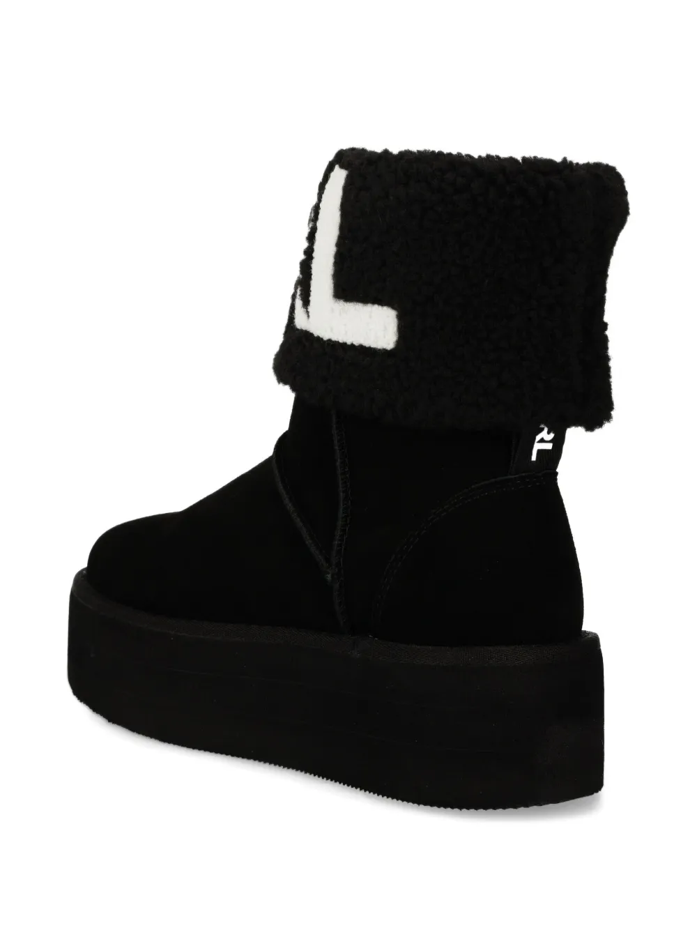 Karl Lagerfeld logo platform boot Zwart