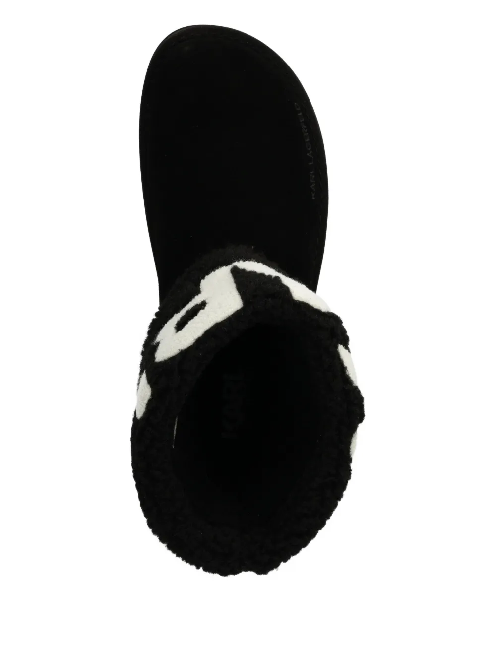 Karl Lagerfeld logo platform boot Zwart