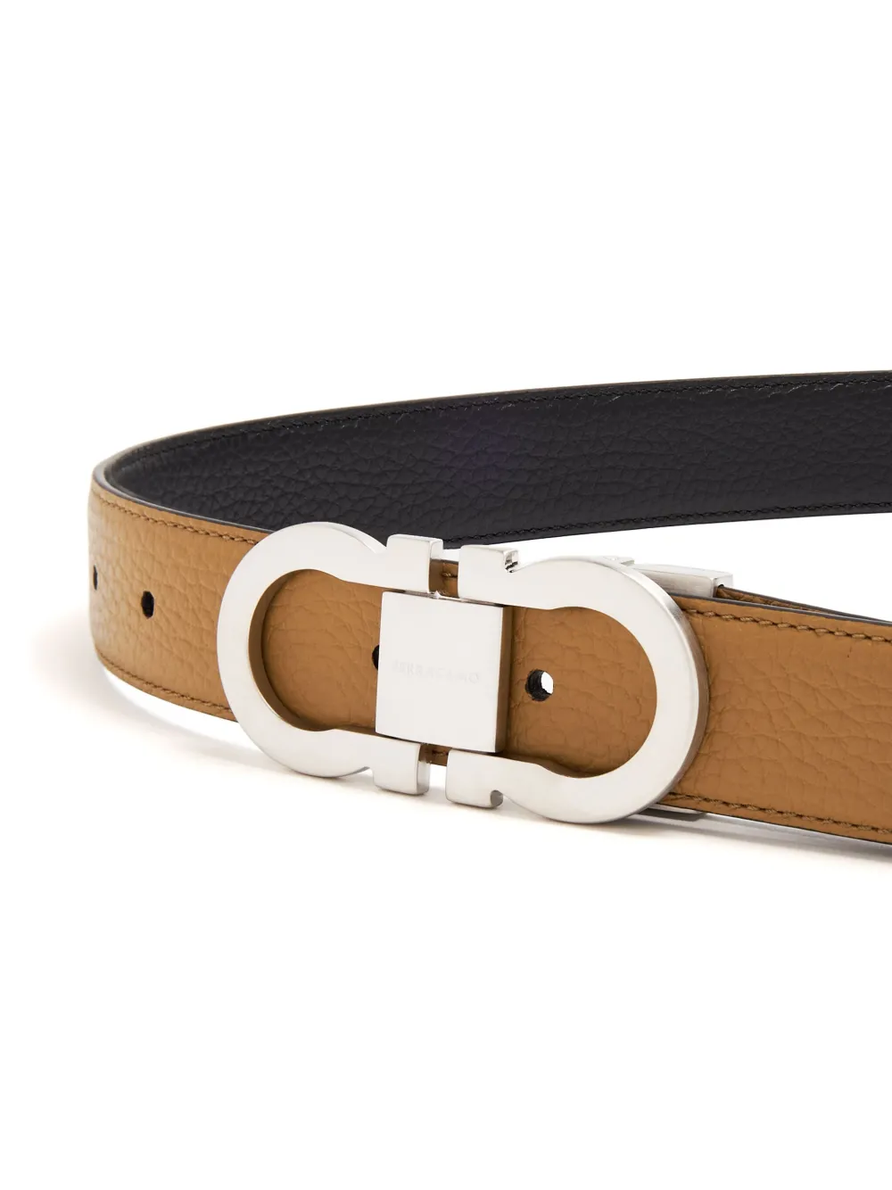 Ferragamo Gancini omkeerbare riem Bruin