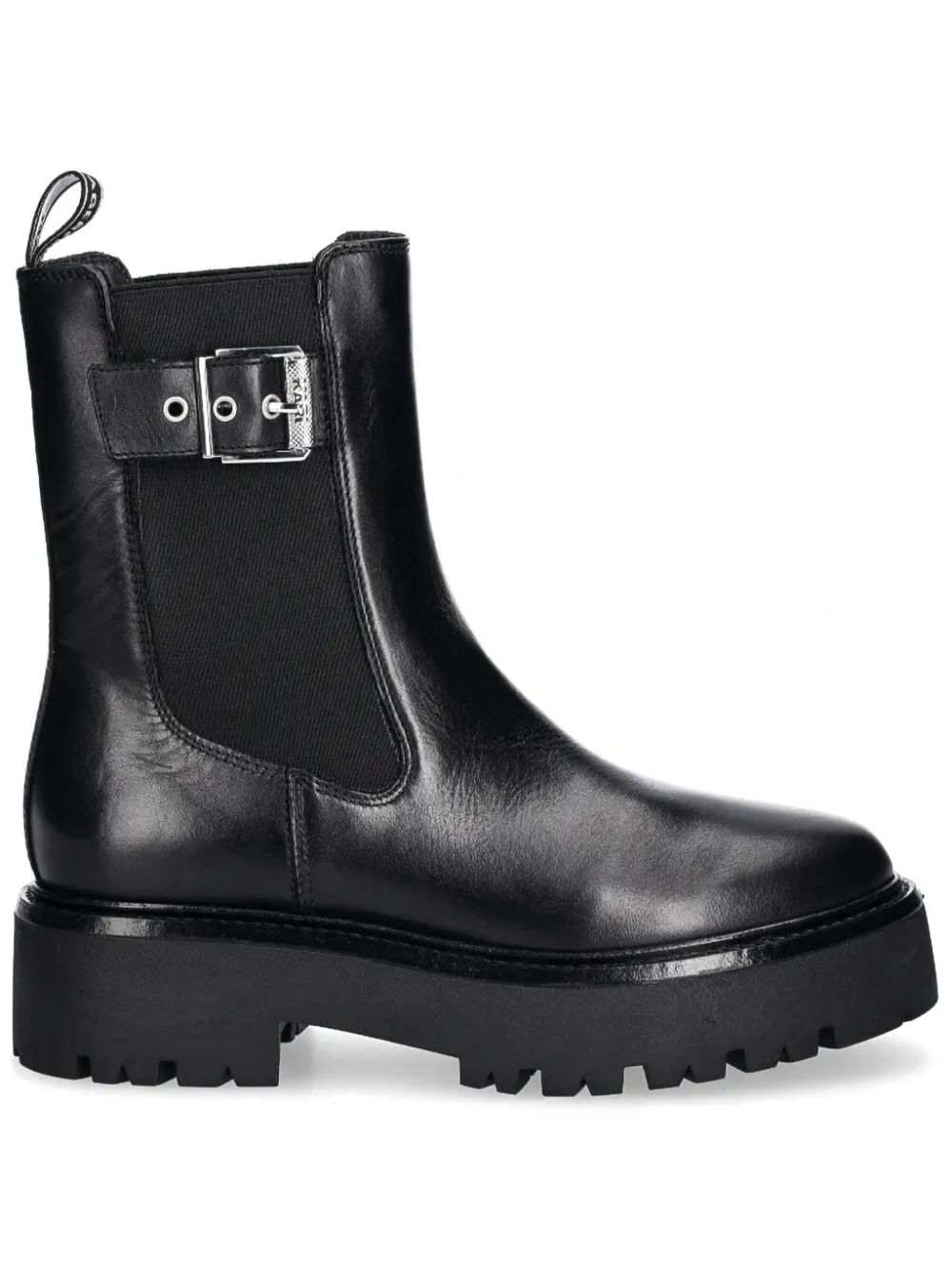 Karl Lagerfeld buckled leather chelsea boots Zwart