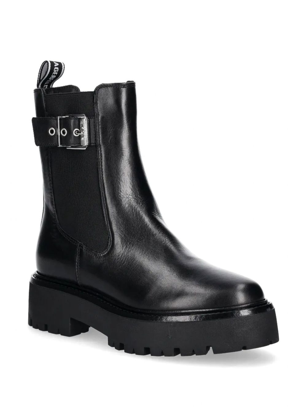 Karl Lagerfeld buckled leather chelsea boots - Zwart