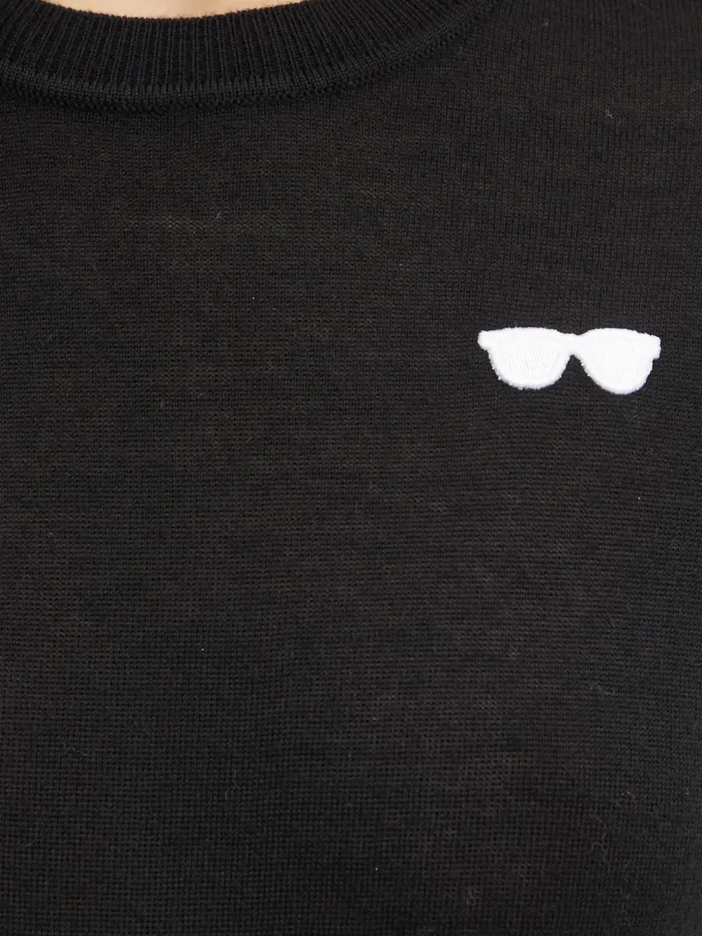 Karl Lagerfeld Geborduurde trui met ronde hals Zwart