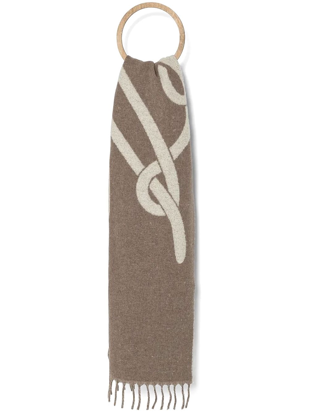 Karl Lagerfeld logo-intarsia scarf - Neutrals