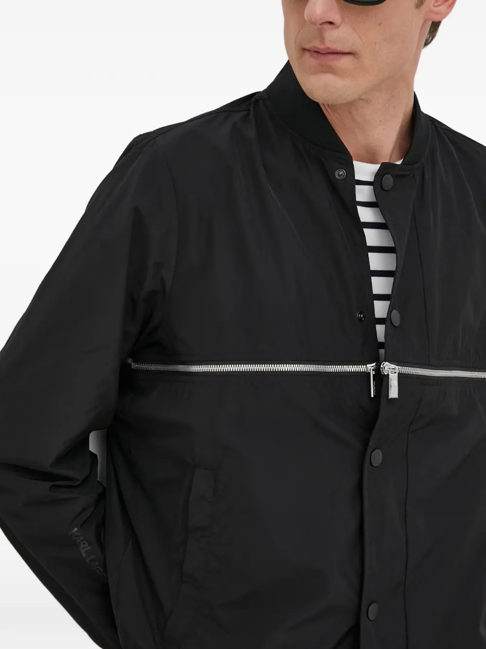Karl Lagerfeld zip-up bomber jacket Zwart
