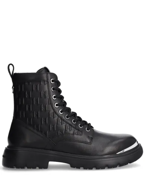 Karl Lagerfeld monogram leather boots 