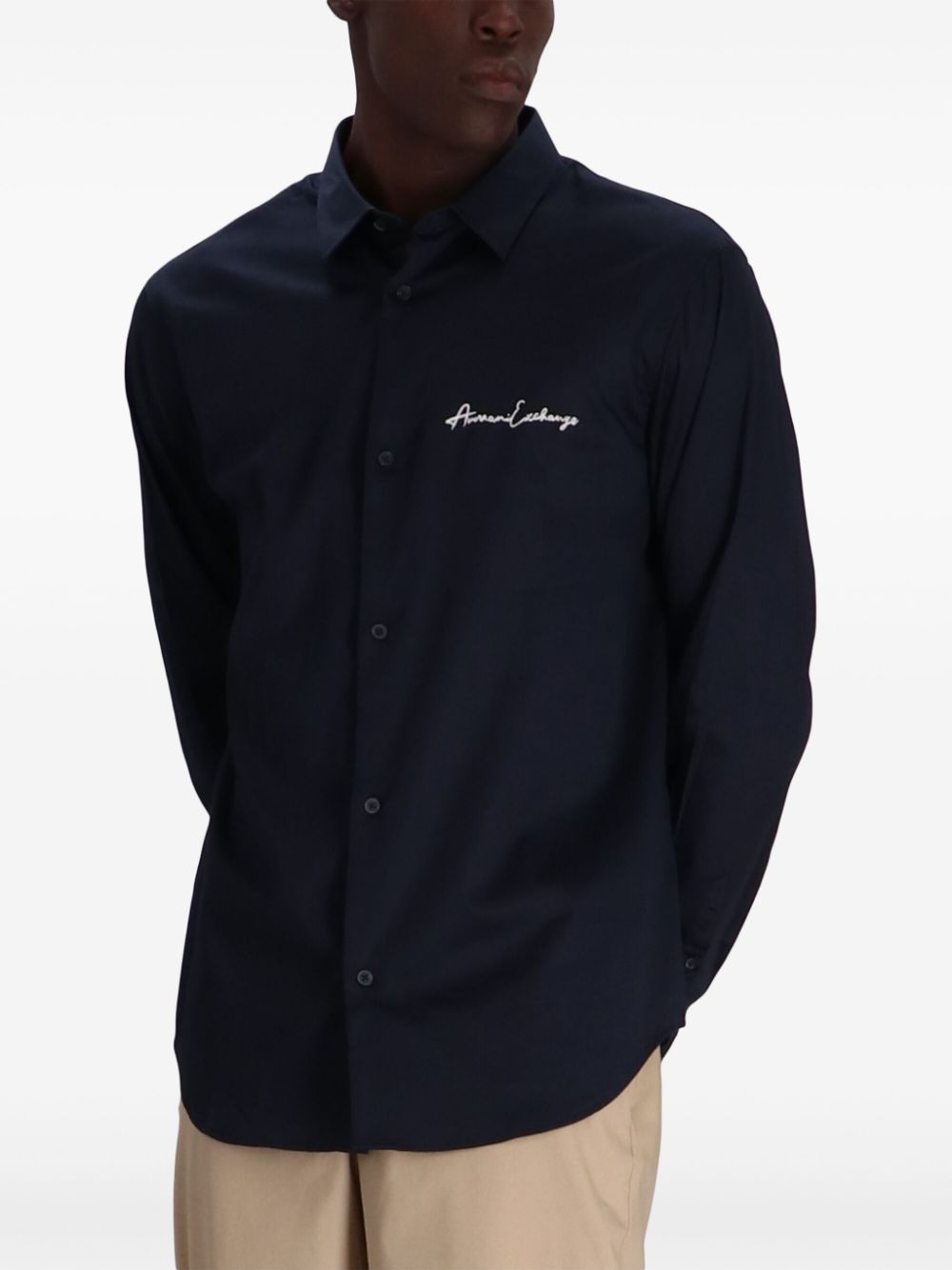 Armani Exchange logo-embroidered shirt Men