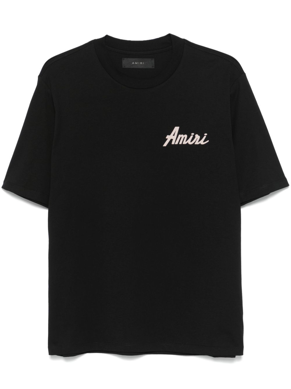 Shop Amiri Logo-flocked T-shirt In Black