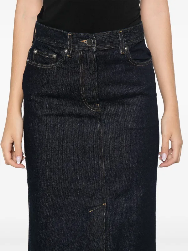 スカート LouLou De Saison 'Rona' skirt Loulou de Saison Rona Denim Long Skirt in Washed Light Blue