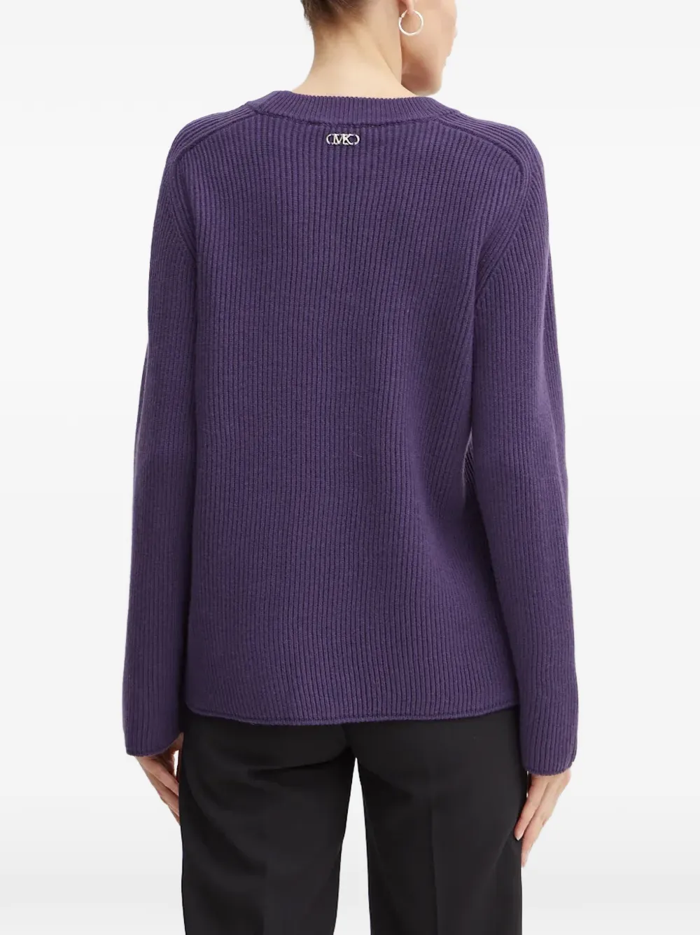 Michael Kors ribbed merino wool sweater Paars