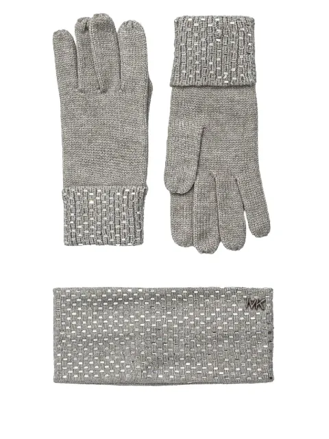 Michael Michael Kors set de guantes y diadema con apliques