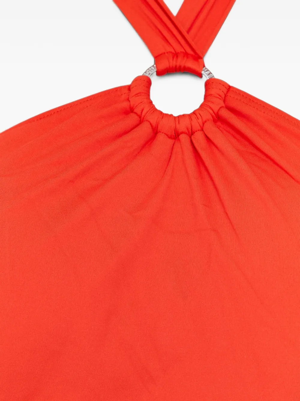 Michael Kors ring-detail halterneck swimsuit Rood