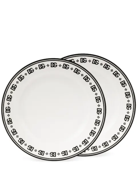 Dolce & Gabbana set de dos platos de porcelana