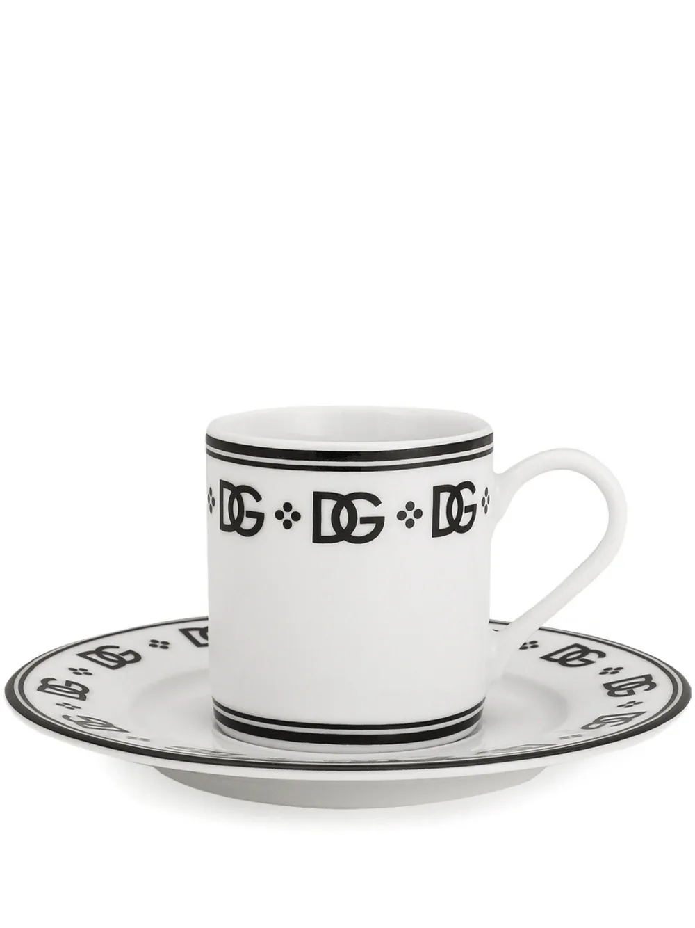 Dolce & Gabbana porcelain espresso cups with saucers (set of two) | White | Image 1