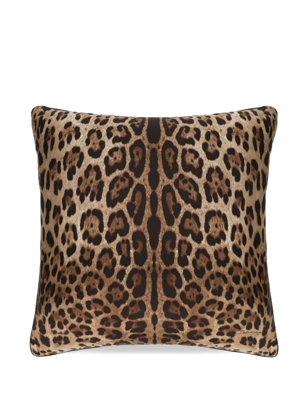 Dolce & Gabbana Leopard-print Silk Cushion (60cm X 60cm) In Brown