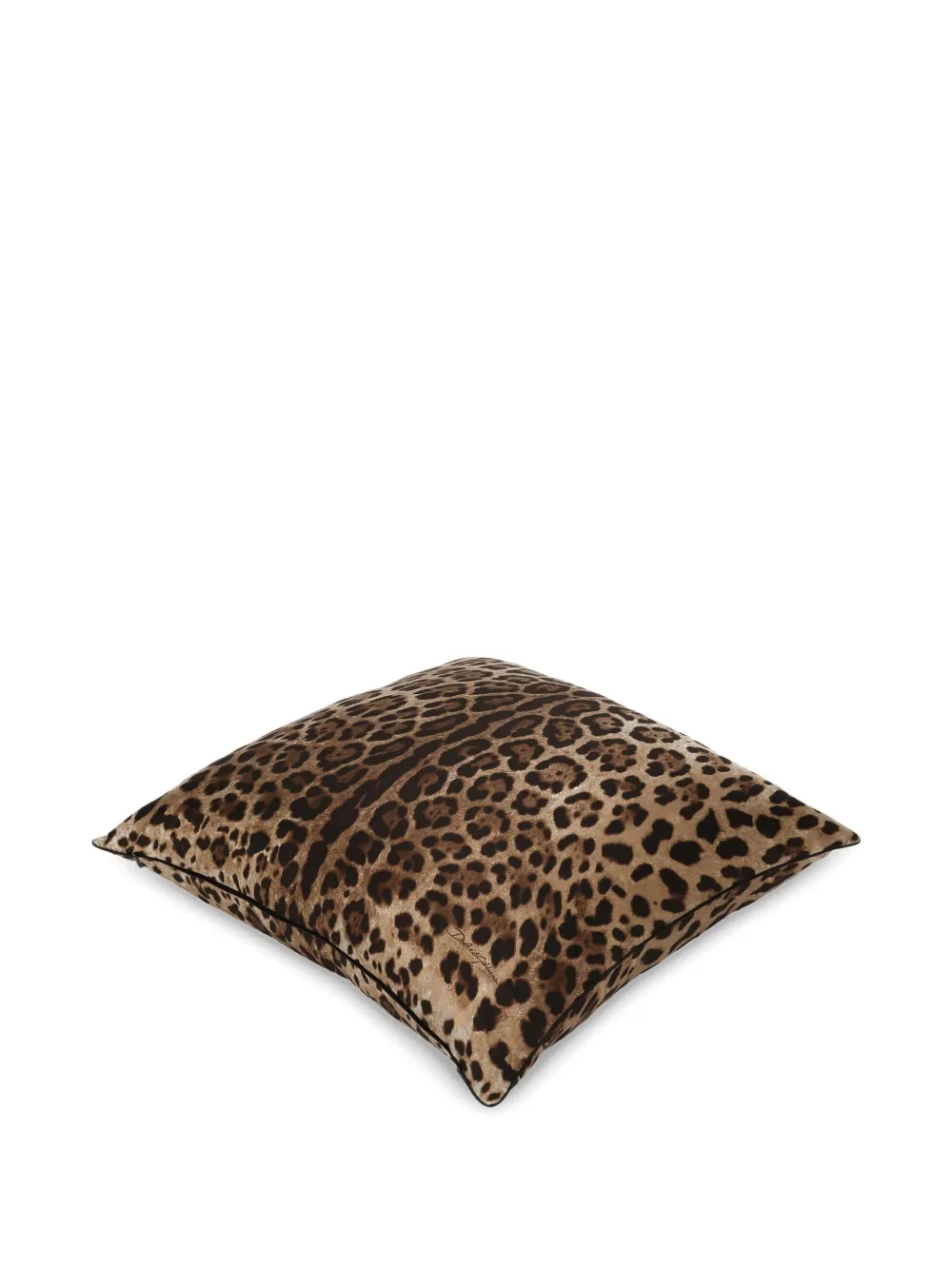 Dolce & Gabbana Leopard-print Silk Cushion (60cm X 60cm) In Brown
