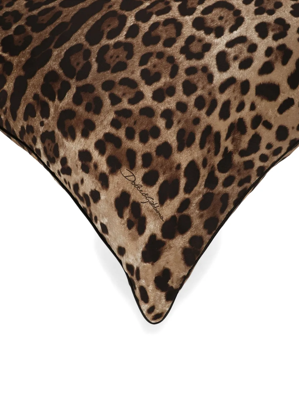 Dolce & Gabbana Leopard-print Silk Cushion (60cm X 60cm) In Brown