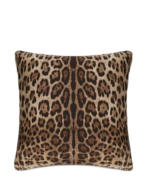 Dolce & Gabbana cojín de seda con estampado de leopardo de 60cm x 60cm