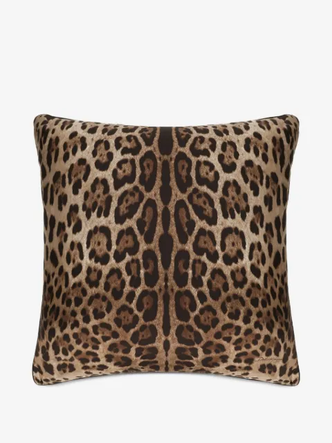 Dolce & Gabbana cojín de seda con estampado de leopardo de 60cm x 60cm