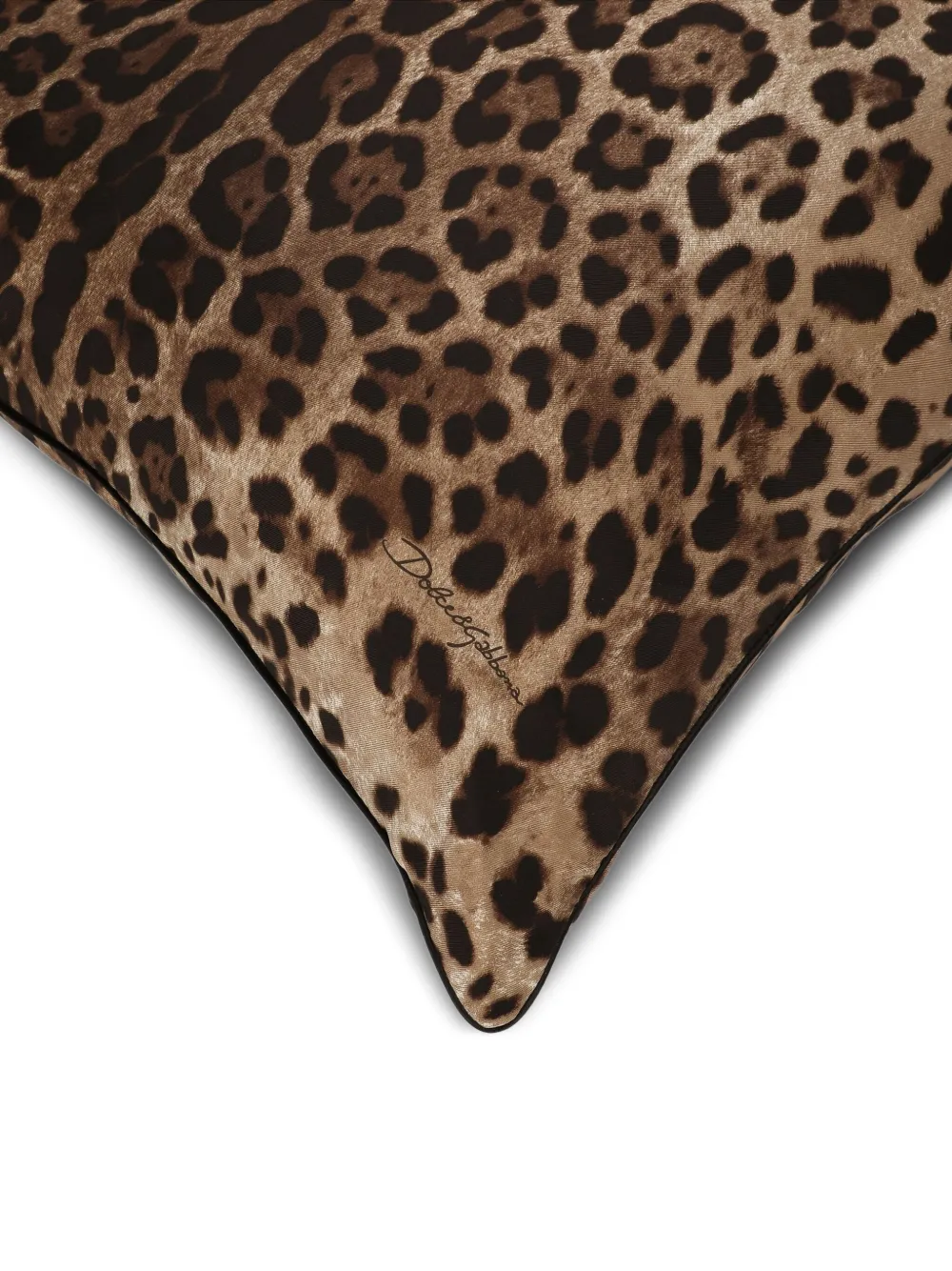  Dolce & Gabbana Leopard-print Silk Cushion (60cm X 60cm) - Brown 