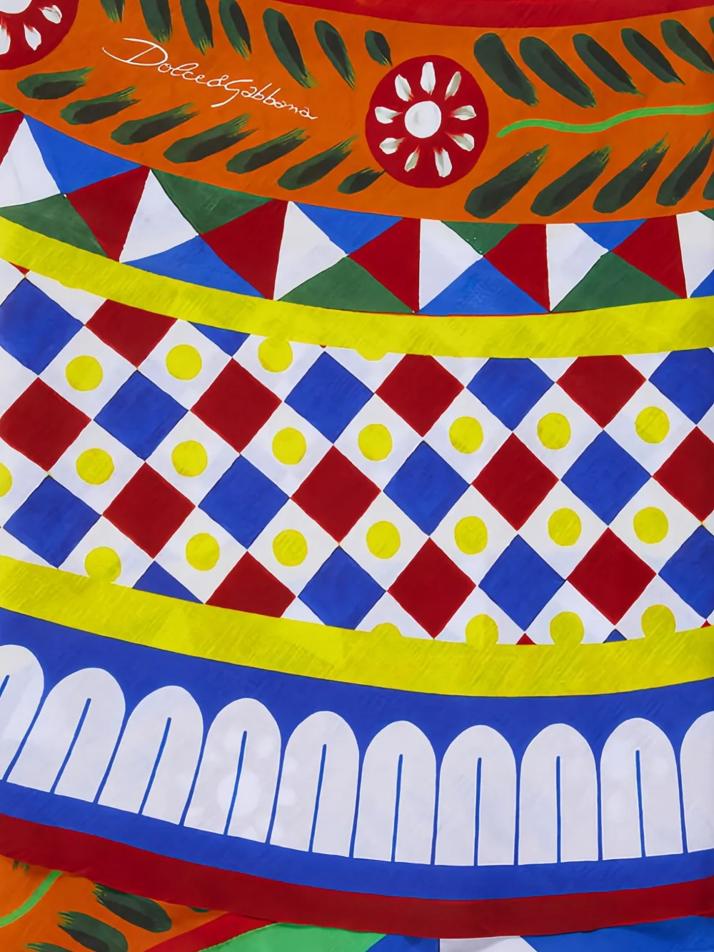 Dolce & Gabbana Cactus-print Linen Tablecloth In Multi