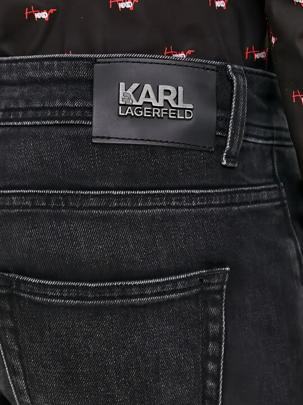 Karl Lagerfeld Denim jack met logopatch Grijs