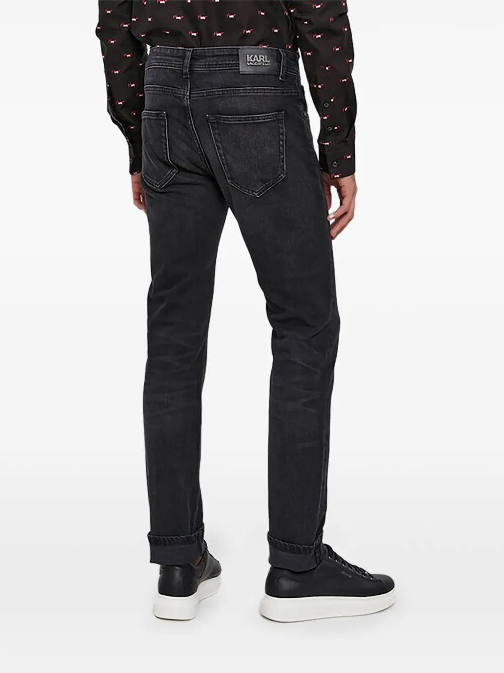 Karl Lagerfeld Denim jack met logopatch Grijs
