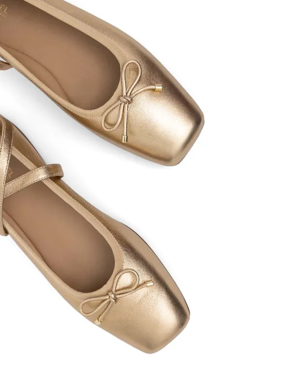 Michael Michael Kors Collette Ballet Flats Gold FARFETCH UK