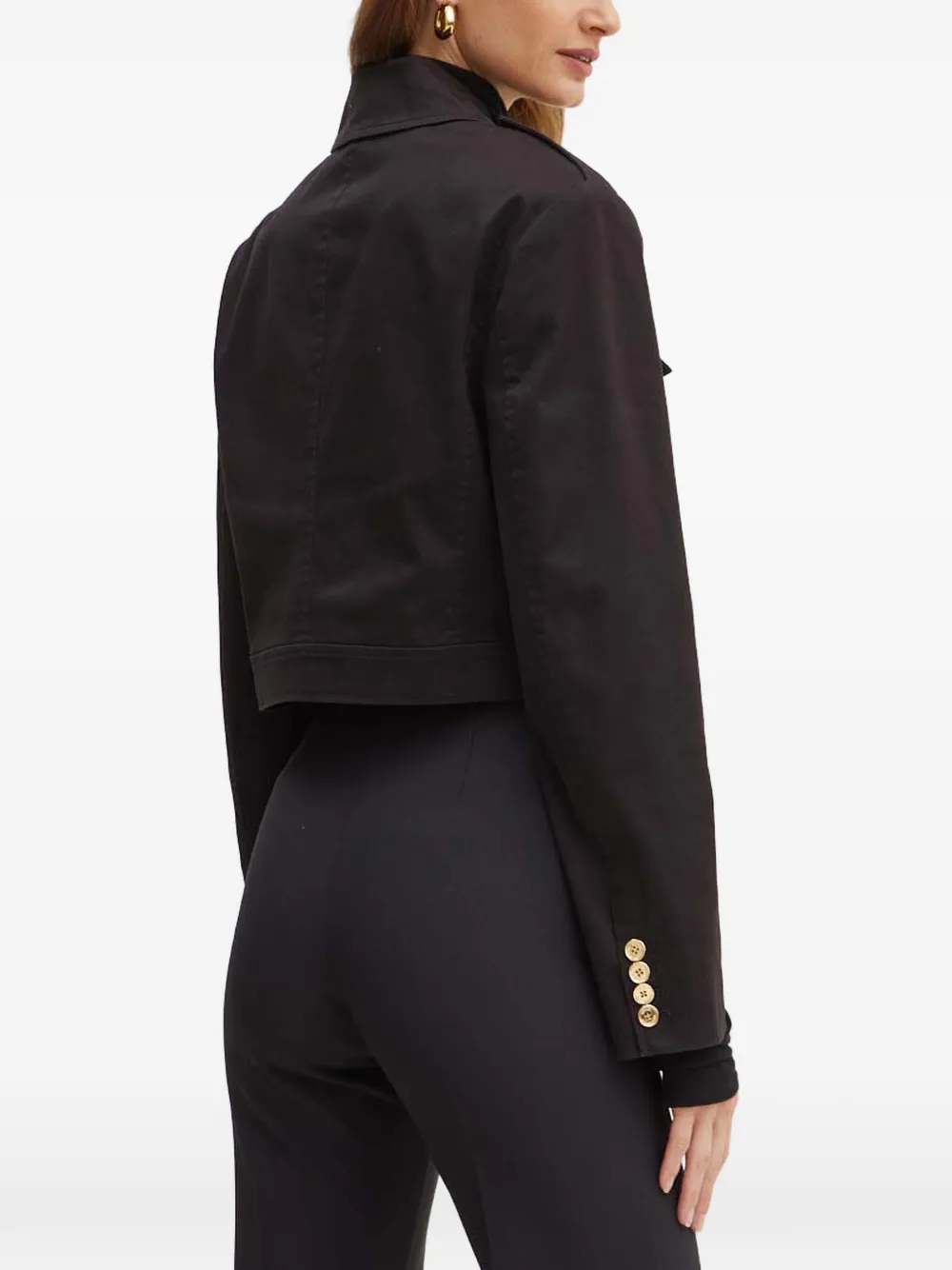Michael Kors button-up cropped jacket Zwart