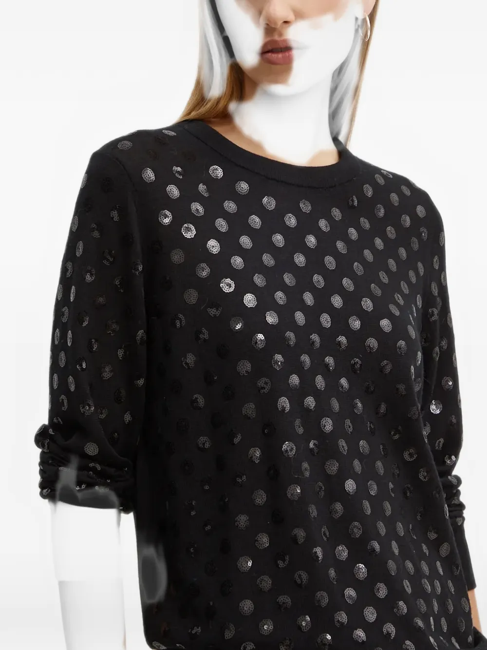 Michael Kors sequined dot wool sweater Zwart