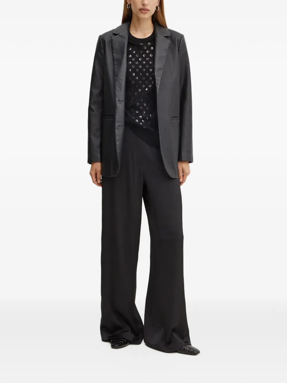 Michael Kors sequined dot wool sweater Zwart