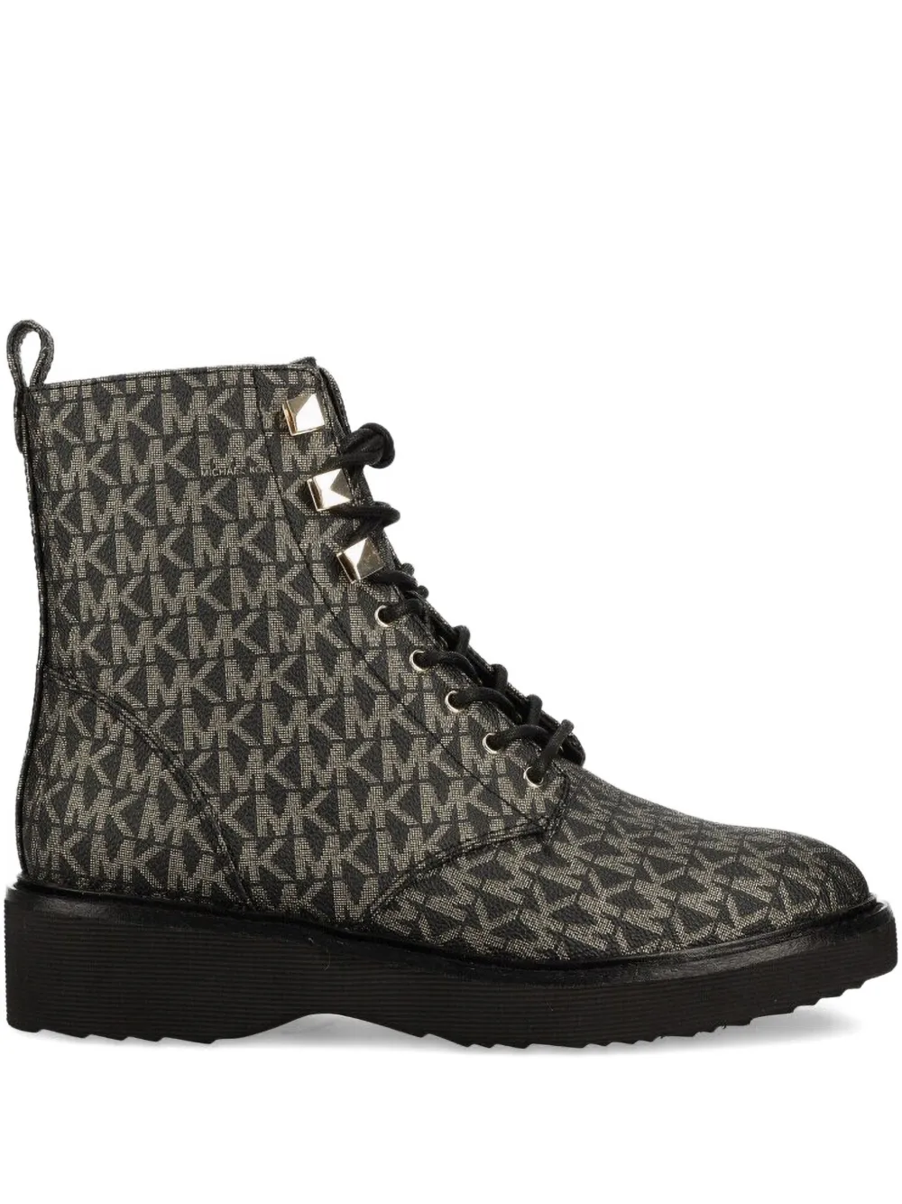 Michael Michael Kors オールオーバーロゴ アンクルブーツ - ブラック Michael Michael Kors オールオーバーロゴ アンクルブーツ - ブラック