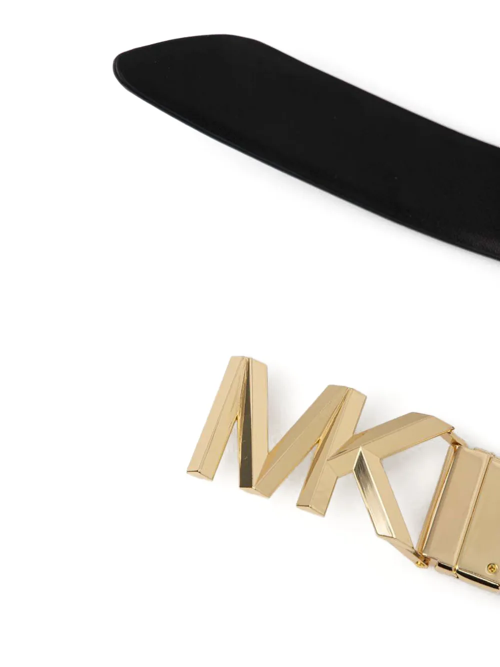 Michael Michael Kors Monogrammed Leather Belt In Black