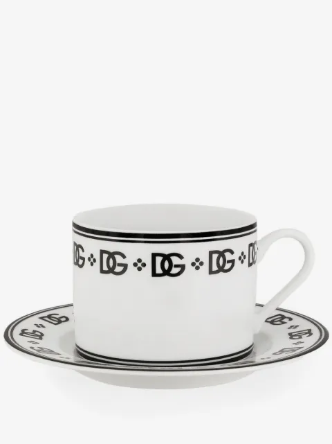 Dolce & Gabbana lot de deux tasses à thé à imprimé DG