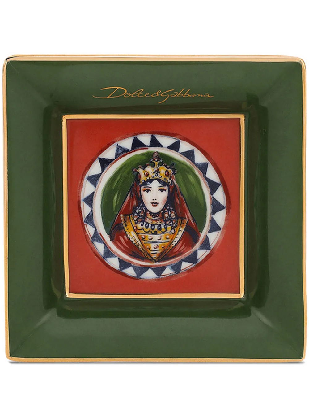 Dolce & Gabbana porcelain decorative tray | Green | Image 1