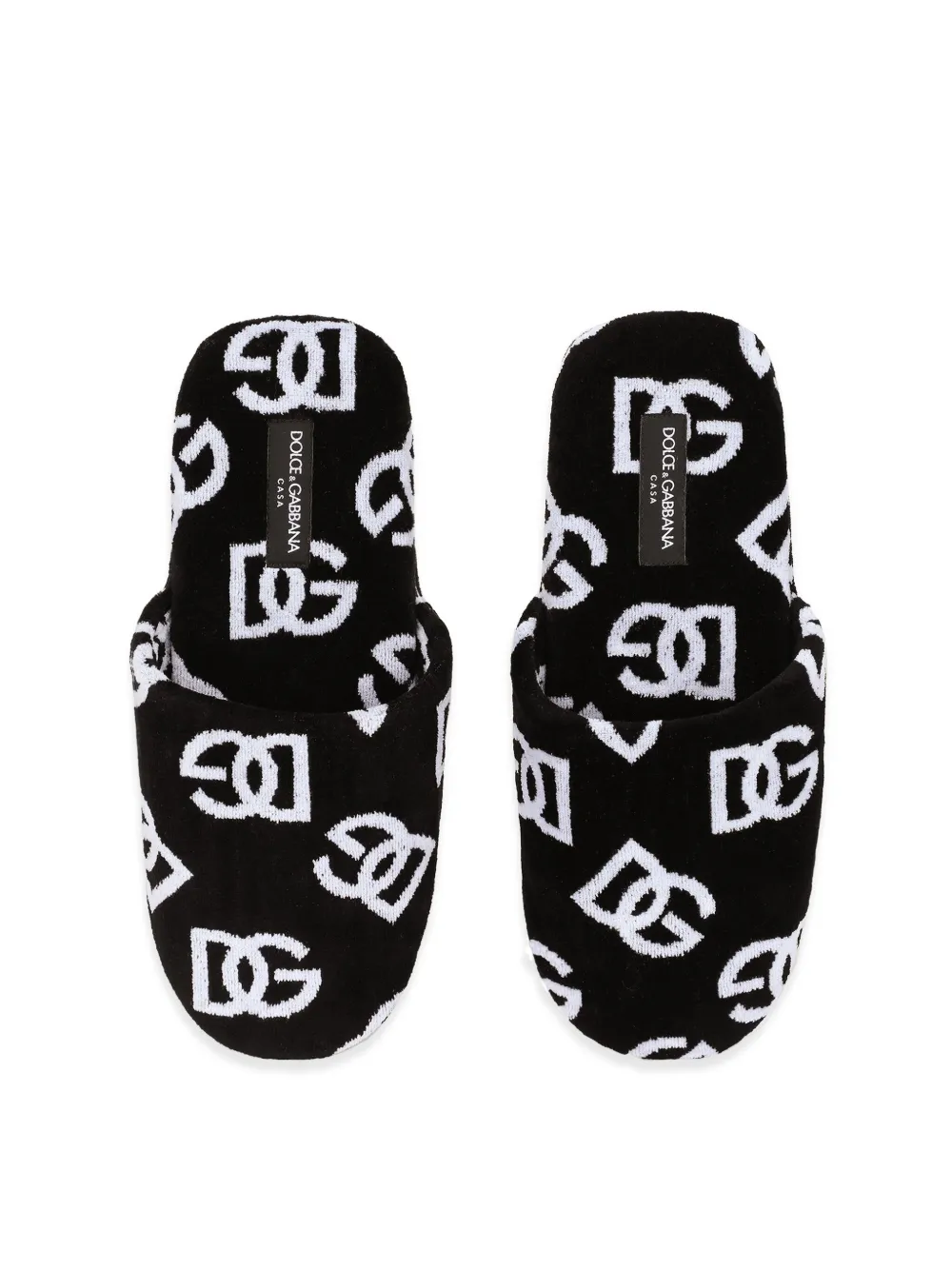 Dolce & Gabbana Slippers met jacquard Zwart