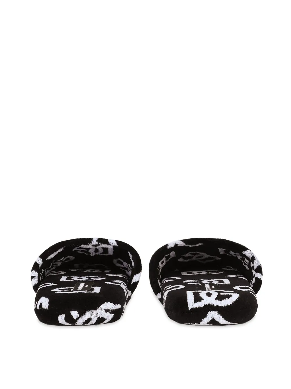 Dolce & Gabbana Slippers met jacquard Zwart