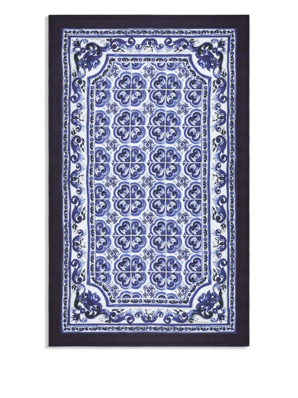Dolce & Gabbana 10-seater Linen Tablecloth In Blue