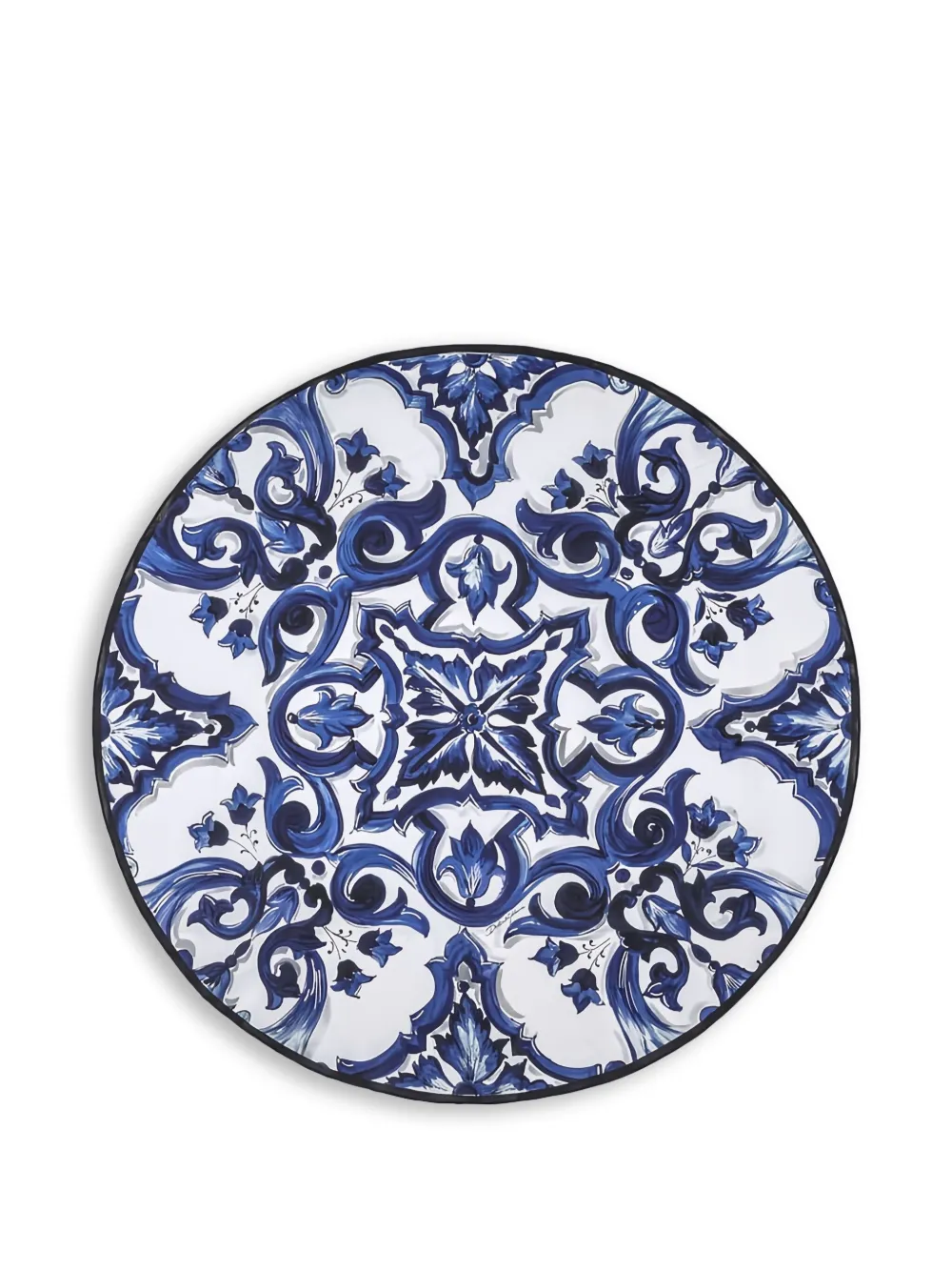 Dolce & Gabbana Majolica-print Linen Tablecloth In Blue