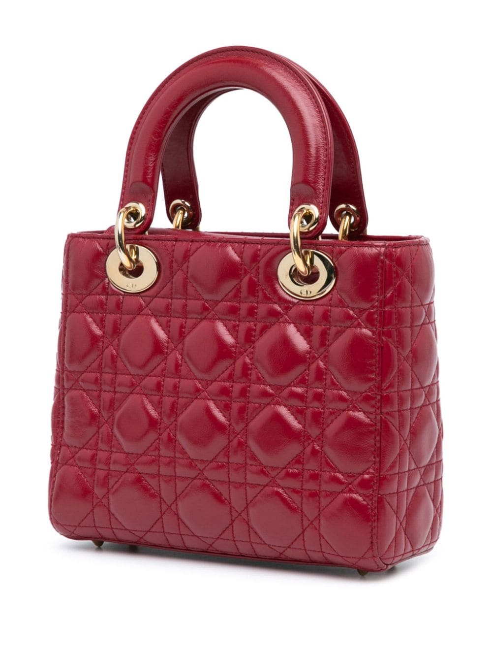 Christian Dior Pre-Owned 2018 kleine Cannage My ABCDior Lady Dior lamsleren boekentas - Rood