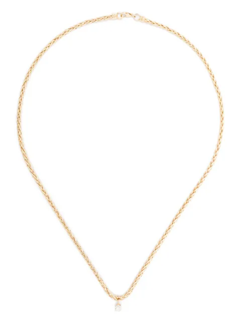 Yvonne Léon 18kt geelgouden Maxi Collier Palmier Flottant halsketting met diamant