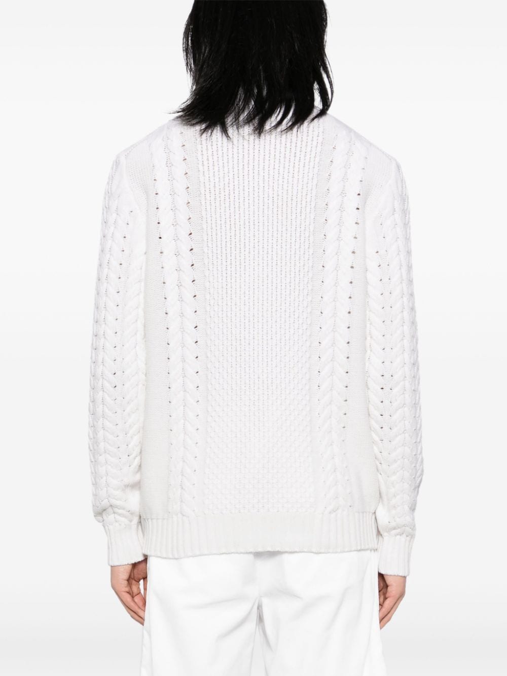 Shop Kiton Cable-knit Cashmere Cardigan In 中性色