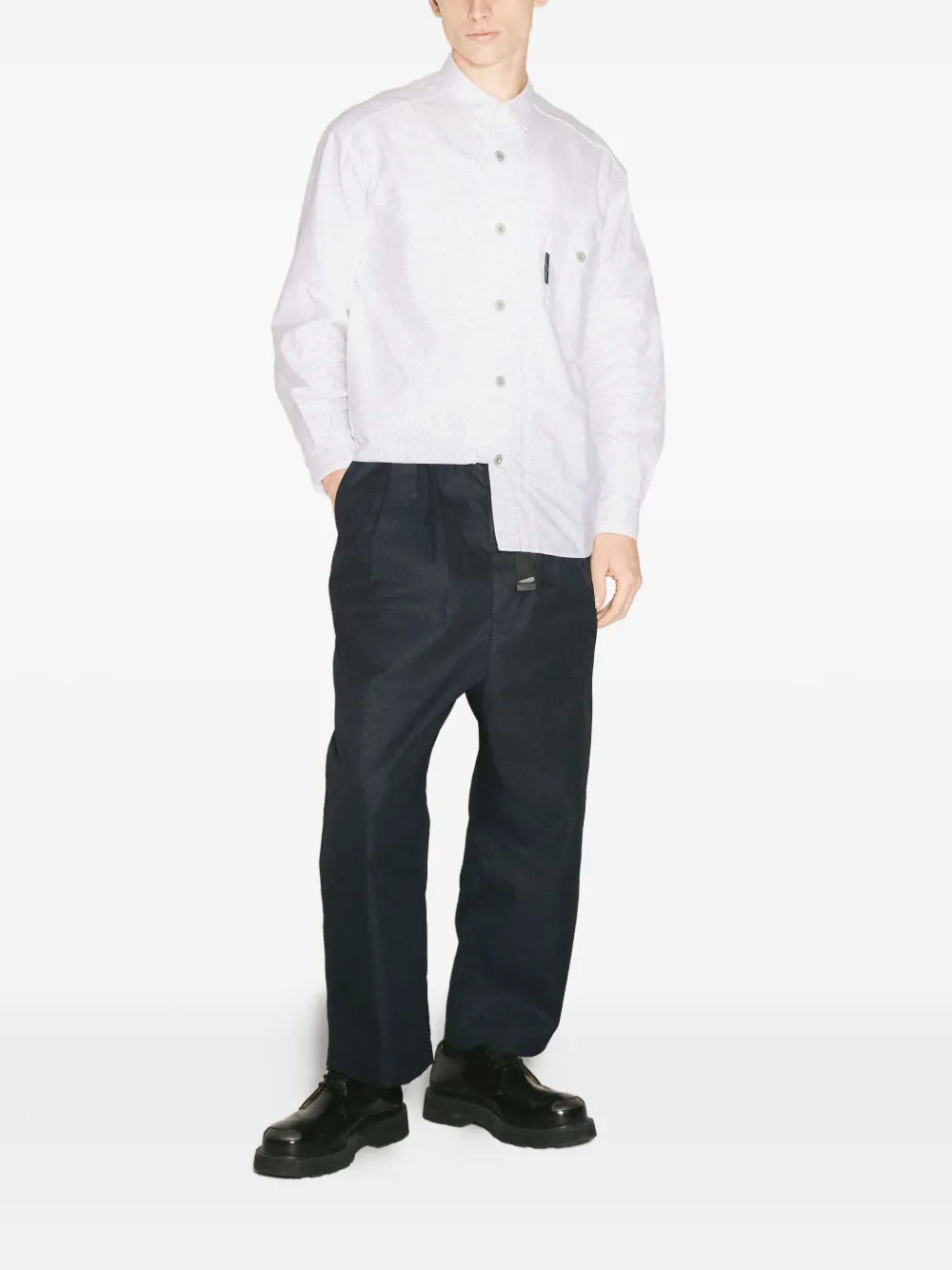 Comme des Garçons Homme pleated belted trousers - Blauw