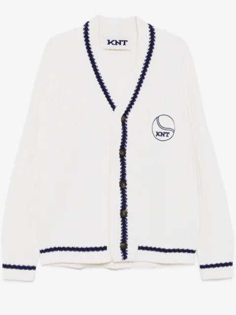 Kiton logo patched cardigan