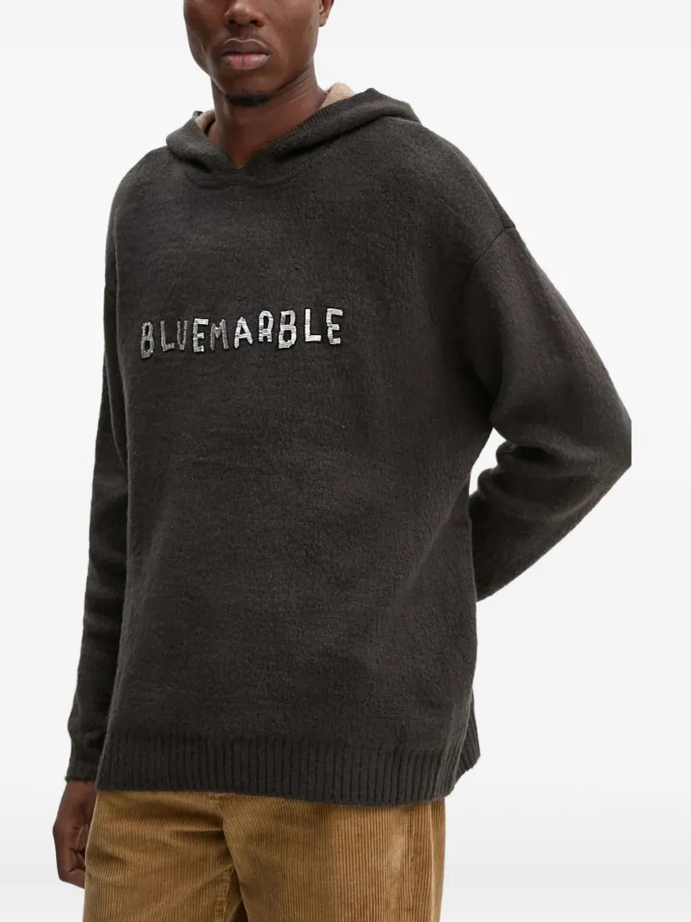 BLUEMARBLE embellish-logo hooded sweatshirt | Black | Image 1