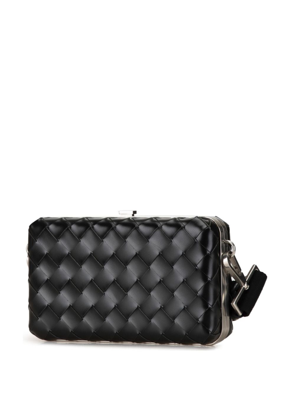 Bottega Veneta Pre-Owned 2012-2023 Spazzolato Intrecciato Box messenger crossbodytas - Zwart