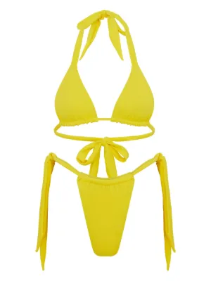 ALENCY イエロートライアングルビキニ Let's Swim トライアングル ビキニトップ | イエロー | FARFETCH JP