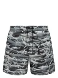 Let's Swim Shark print swim shorts - Grey